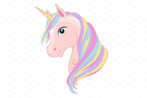 Unicorn Head Magic Sweet Horse Illustrator Graphics Creative Market