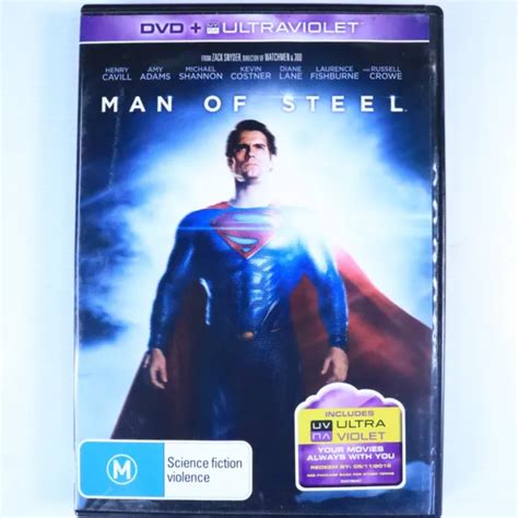 Man Of Steel Dvd 2013 Henry Cavill Diane Lane Amy Adams Sci Fi