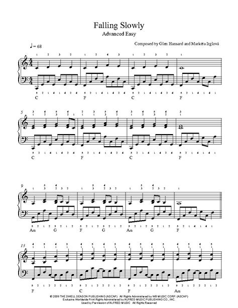 Falling Slowly By Glen Hansard And MarkÃ©ta IrglovÃ¡ Piano Sheet Music