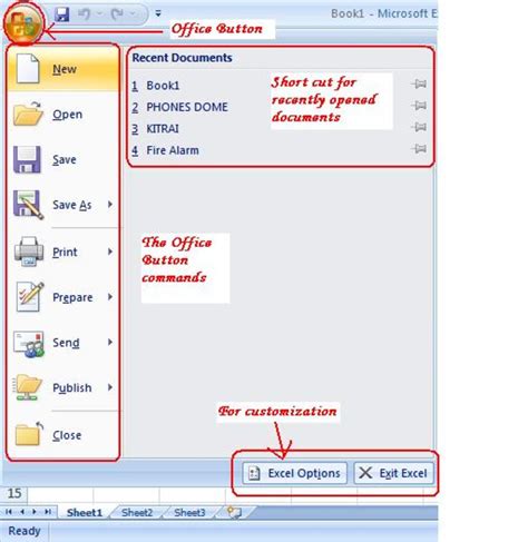 The Office Button Of Microsoft Office Excel 2007 Hubpages