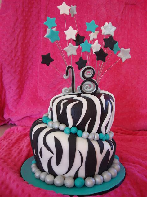 The simple cake can also be beautiful with some additions elements and decoration. ZEBRA PRINT 18TH BIRTHDAY CAKE | Amy Johnson | Flickr