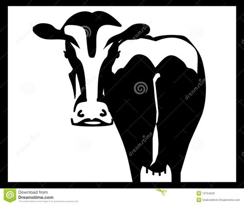 Black And White Cow Silhouette Stock Vector Illustration Of Symbol