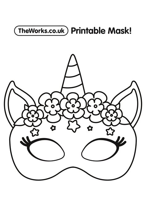 Adorable free printable unicorn masks that kids can color in themselves. Print off your own amazing animal masks | The Works ...