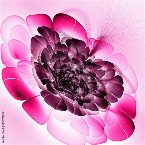 Exotic Flower With Large Petals 3d Surreal Illustration Sacred