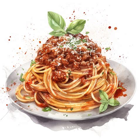 Spaghetti Bolognese Watercolor Clipart Capture The Essence Of This