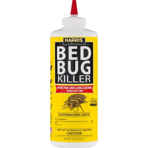 Harris Diatomaceous Earth Bed Bug Killer 8oz Powder Kills Bed Bugs