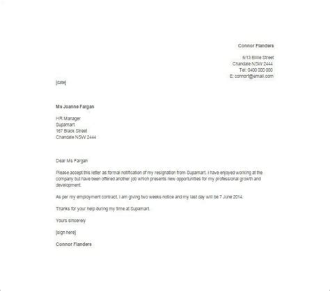 1 Week Resignation Letter Template Why Is 1 Week Resignation Letter