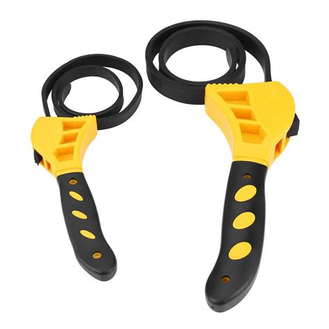 Lyumo 2pcs Multi Functional Rubber Strap Oil Filter Wrench Adjustable