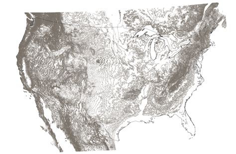 Topographical Map Of The United States