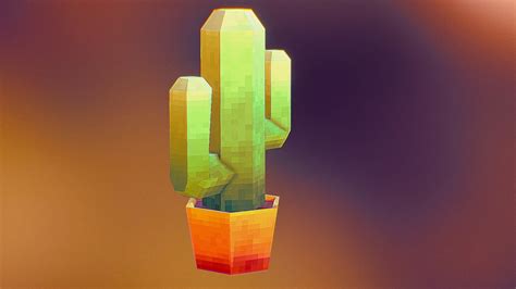 Low Poly Pixel Cactus 3d Model By Aslan French Jcklpe 9c87bf1