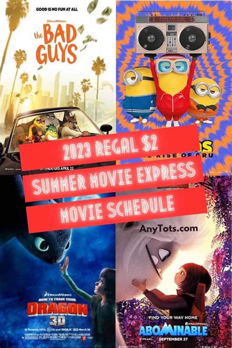 2023 2 Regal Summer Movie Express List And Schedule Any Tots