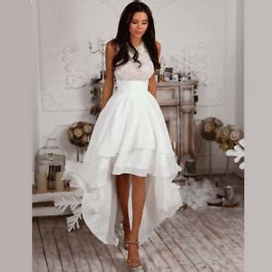 Wear an elegant ivory gown to your wedding, and you're sure to have a fairytale ending that'll stand the test of time. High Low White/Ivory Summer Beach Short Wedding Dress ...