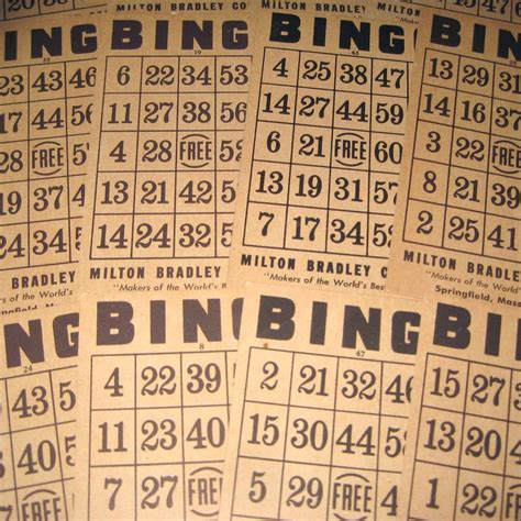 Vintage 1930s Bingo Cards By Milton Bradley Lot Of 12 Bingo Cards