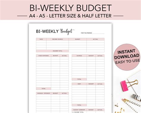 Printable Bi Weekly Budget Templates At Bi Weekly Budget Template Template Business Conrad
