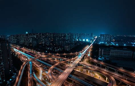 720p free download city lights night roads fog streets buildings night city chengdu