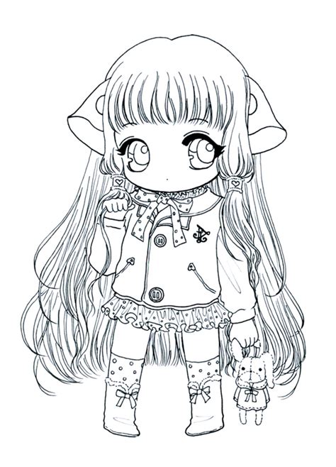 Chibi Chii Lineart By Tho Be On Deviantart Colorear Anime Sellos