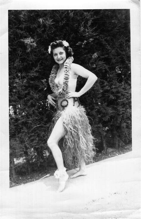 Vintage Photohello Hula Girl 1950s Original Found Photo Old Photo Snapshot Vernacular