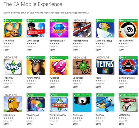30 Juegos Clásicos De Electronics Arts Para Windows Phone En Un Solo