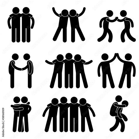 Friend Friendship Relationship Teammate Teamwork Icon Pictogram Stock