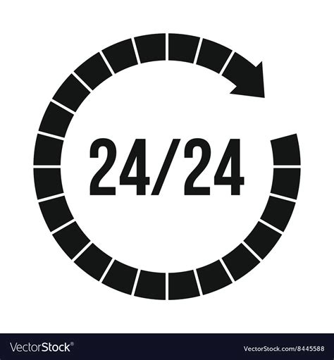 24 Hours Icon Simple Style Royalty Free Vector Image