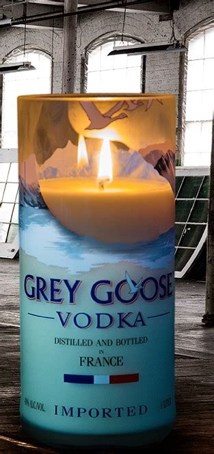 Repurposed Grey Goose Vodka Bottle Soy Candle Liquor Wicks
