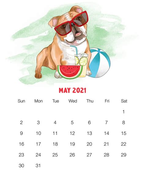 Free Printable 2021 Cute Dog Calendar The Cottage Market