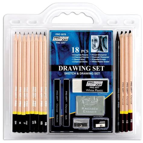 Pro Art 18 Piece Sketchdraw Pencil Set Slim Wallet Company
