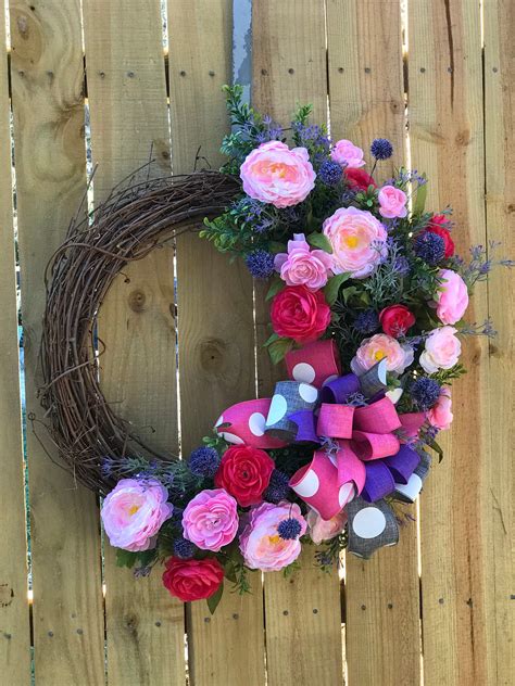 Mothers Day Wreath Everyday Decor Artificial Florals Front Etsy