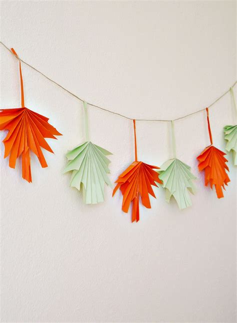 Folded Paper Leaf Garland Make And Takes
