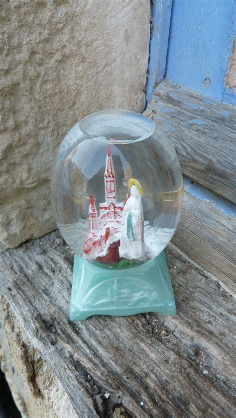 Vintage Old French Snow Globe Snow Dome Souvenir From Lourdes Etsy
