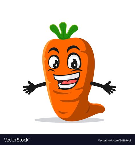 Carrot Mascot Or Character Royalty Free Vector Image