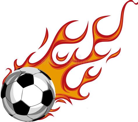 Soccer Ball On Fire Illustration On White Background Stock Vector