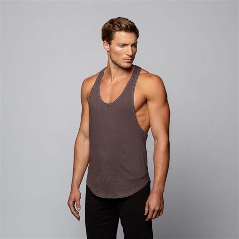 Over Dyed Racerback Muscle Tank Charcoal Muscle Tanks Racerback