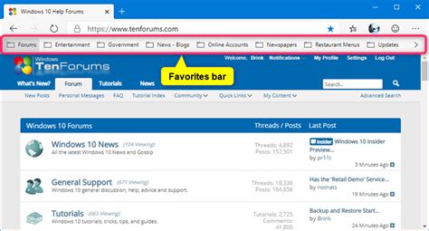 How To Add Or Remove Favorites Bar In Microsoft Edge Chromium Tutorials