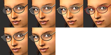 Mod The Sims Ts3 Conversion Oval And Half Rim Glasses