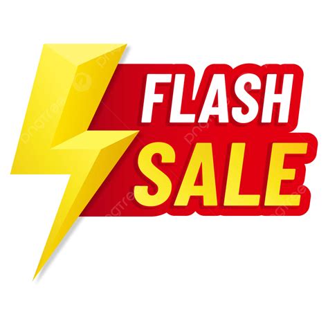 Flash Sale Label Symbol Logo With Yellow Lightning Vector Flash Sale