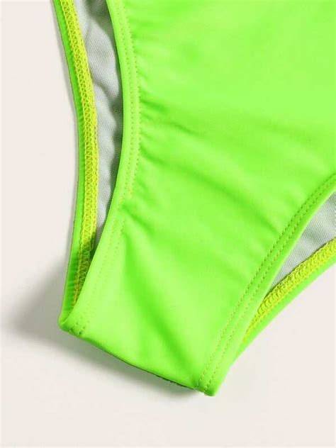 Is That The New Neon Lime Triangle Top With Panty Bikini Set ROMWE USA