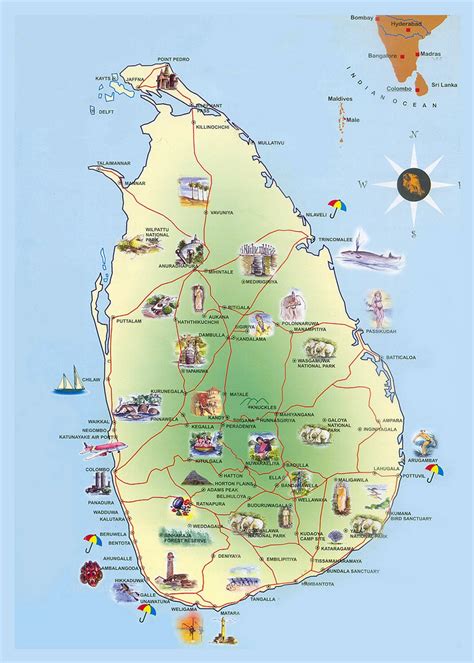 Detallado Mapa De Viaje De Sri Lanka Sri Lanka Asia Mapas Del Mundo