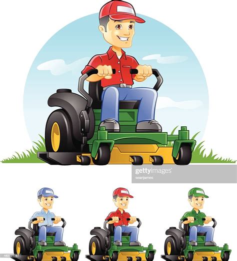 Guy Riding Lawn Mower High Res Vector Graphic Getty Images