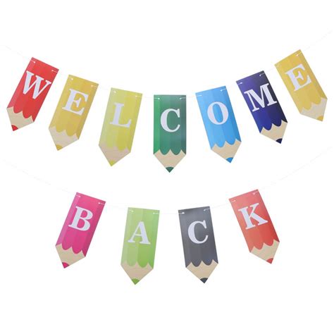 Buy Amosfun Welcome Back Banners Pencil Banner For Classroom For First