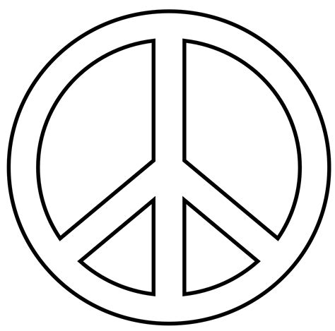 Peace sign clip art black and white free clipart | Peace sign art