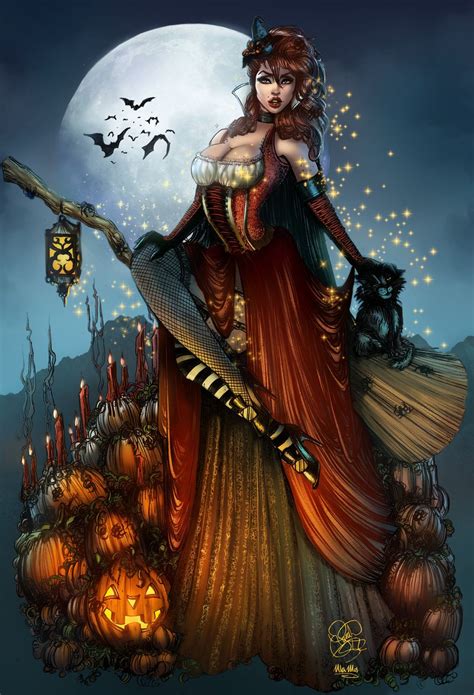 halloween art witch art beautiful witch