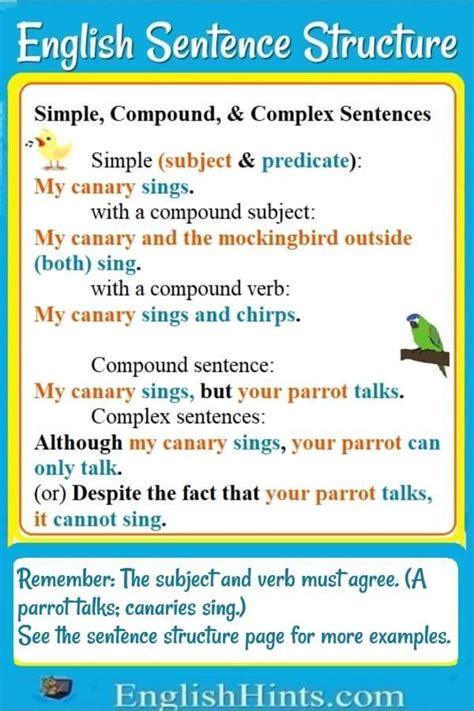 English Sentence Structure English Sentence Structure English