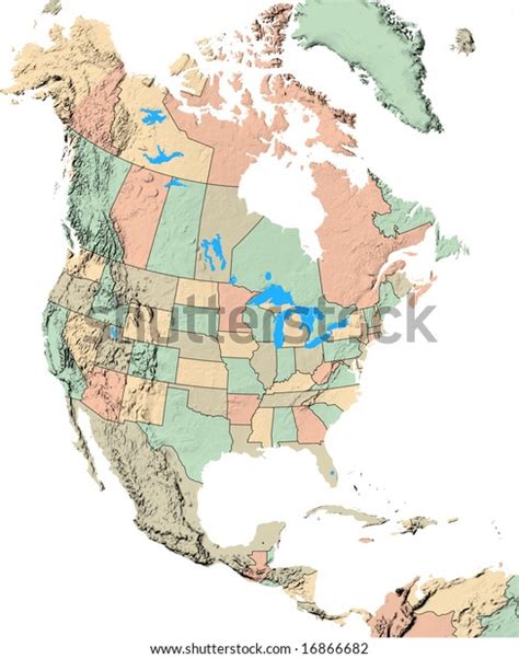 North America Map Showing Us States Stock Illustration 16866682