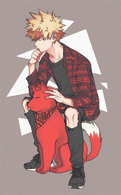 Bakugou Katsuki And Dog Kirishima Eijirou My Hero Academia My Hero