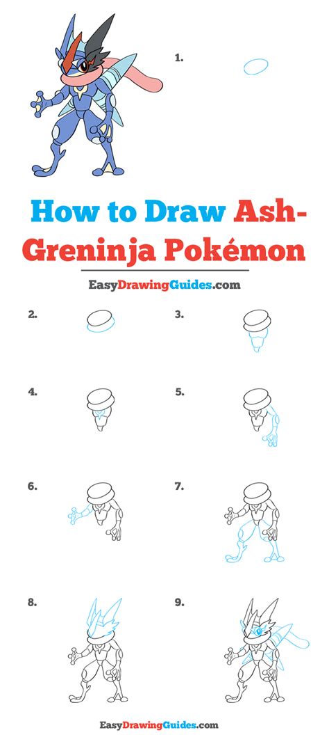 How to Draw Ash Greninja Pokémon Really Easy Drawing Tutorial