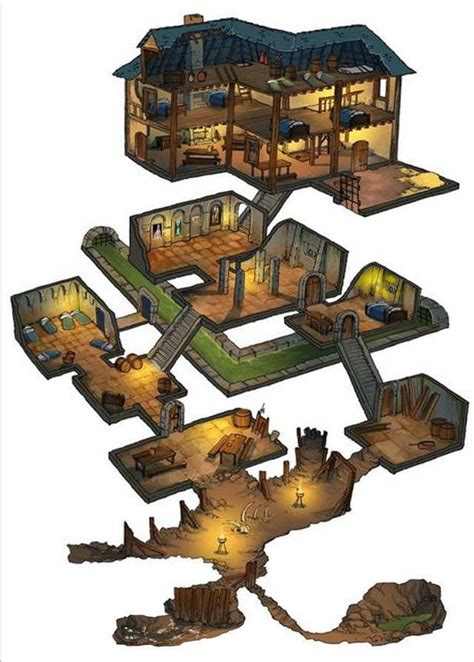 Dungeon Under The Inn In 2020 Minecraft Designs Fantasy House