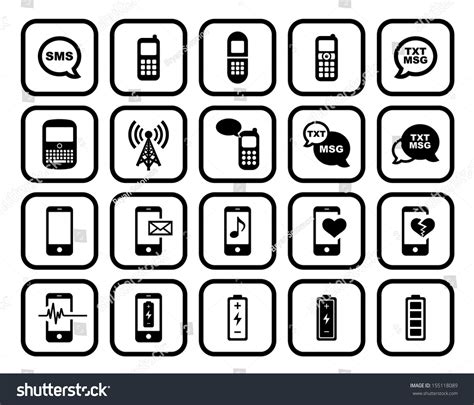 Cell Phone Mobile Phone Square Icon Stock Vector 155118089 Shutterstock