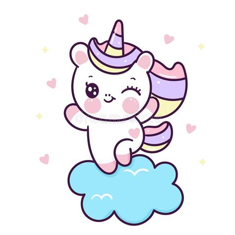 Cute Unicorn Sleep Vector Pegasus Pony Cartoon On Moon With Star Magic