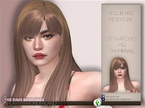 Sclub`s N83 Hair Retextured By Playerswonderland The Sims Resource